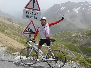Herbert Steffny mit Rennrad 2012 auf dem Col du Galibier